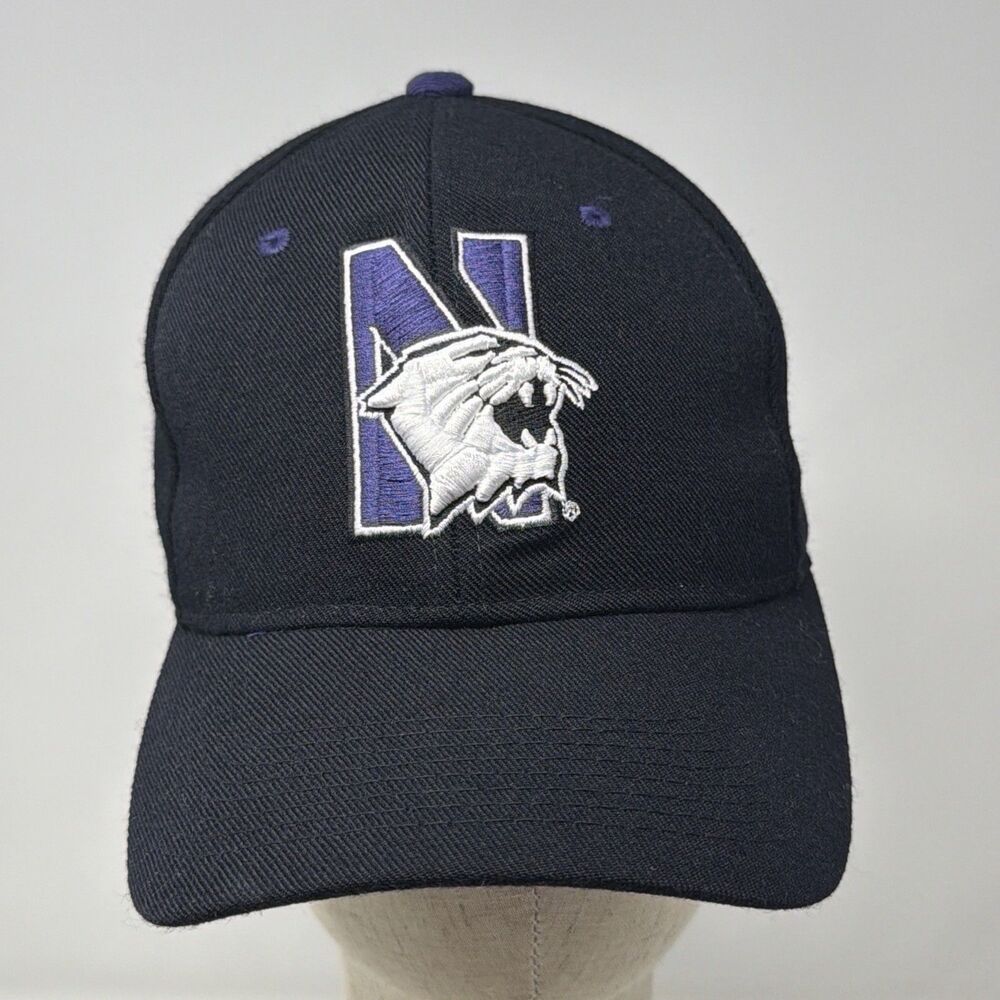 Northwestern Wildcats Zephyr Fitted Hat 7 1/8 Black Purple NCAA Cap Wool
